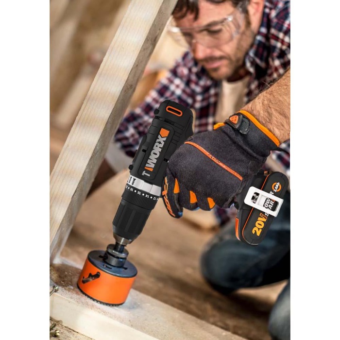 WORX WX370.1 20Volt/2.0Ah. Li-ion Çift Akülü Profesyonel Şarjlı Darbeli Matkap