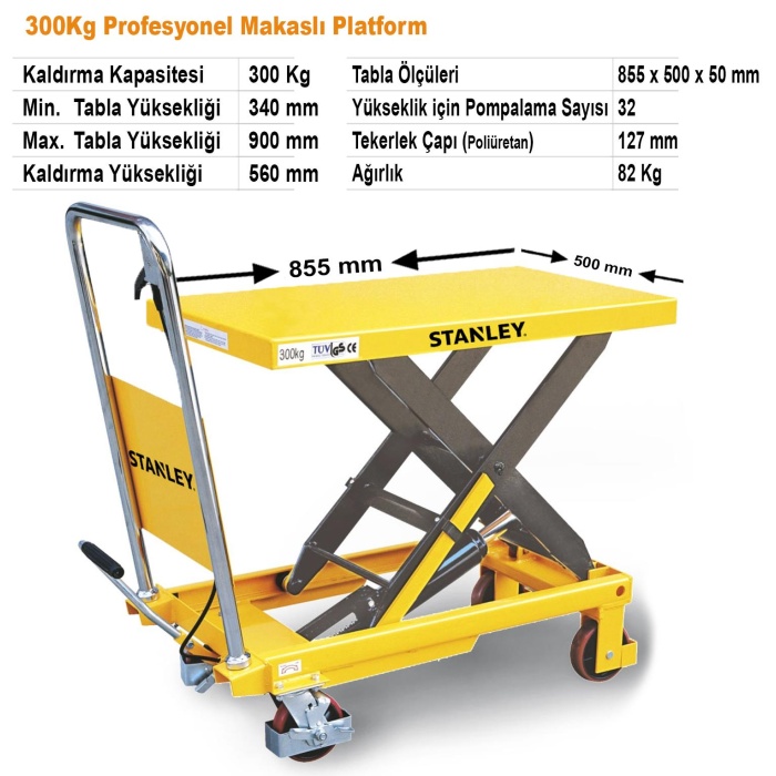 Stanley X300 300Kg Profesyonel Makaslı Platform