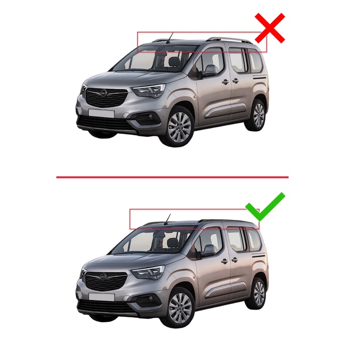 Opel Combo (E) Life 2023 ve Sonrası ile uyumlu ACE-2 Ara Atkı Tavan Barı SİYAH