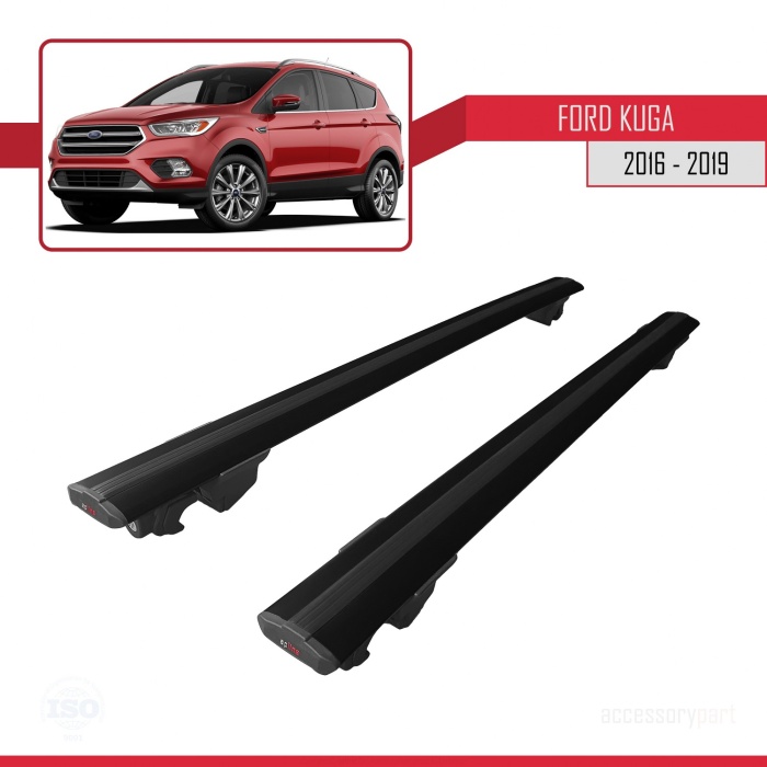 Ford Kuga 2016-2019 Arası ile uyumlu HOOK Model Anahtar Kilitli Ara Atkı Tavan Barı SİYAH