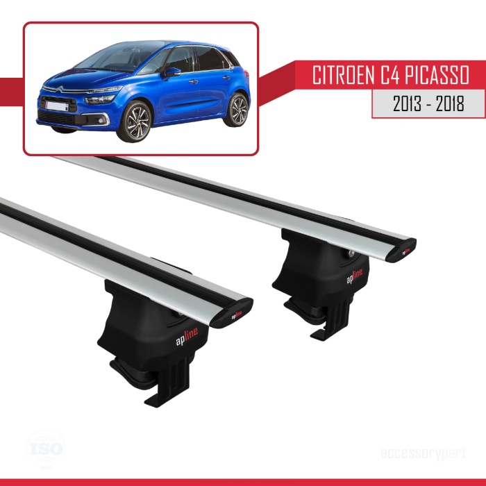 Citroen C4 Picasso (MK2) 2013-2018 Arası ile uyumlu ACE-4 Ara Atkı Tavan Barı GRİ