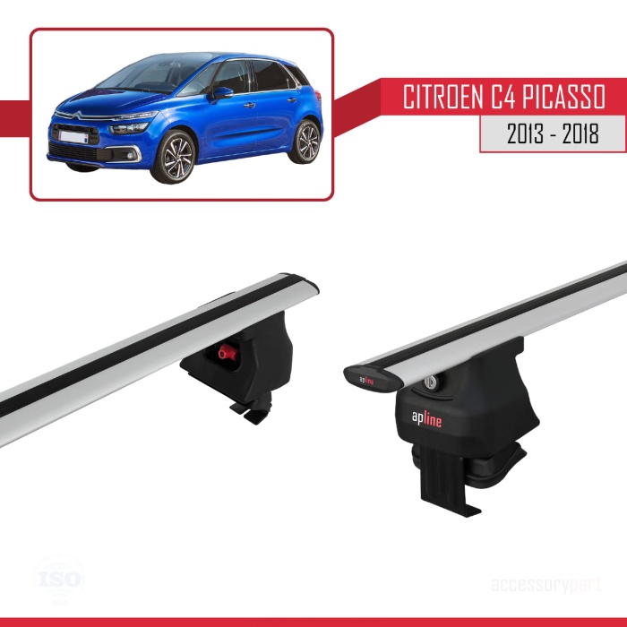 Citroen C4 Picasso (MK2) 2013-2018 Arası ile uyumlu ACE-4 Ara Atkı Tavan Barı GRİ