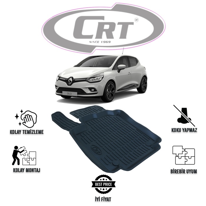 Renault Clio 4 2011-2019 Tek Sol 3D Araca Özel Paspas