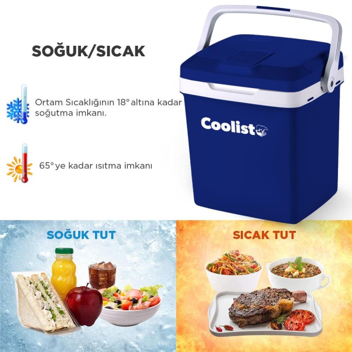 Coolist CLT26 12Volt/220Volt AC/DC 26 Litre Sıcak/Soğuk Oto Buzdolabı