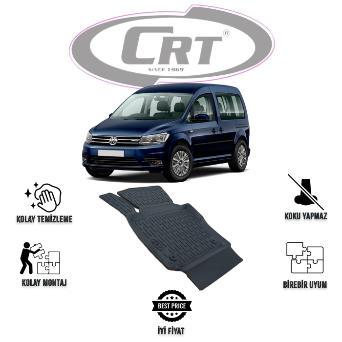 VW Caddy 2003-2021 TEK SOL 3D Araca Özel Paspas