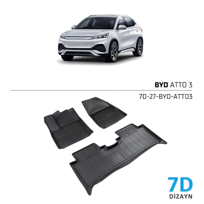 BYD ATTO 3 7D Havuzlu Paspas