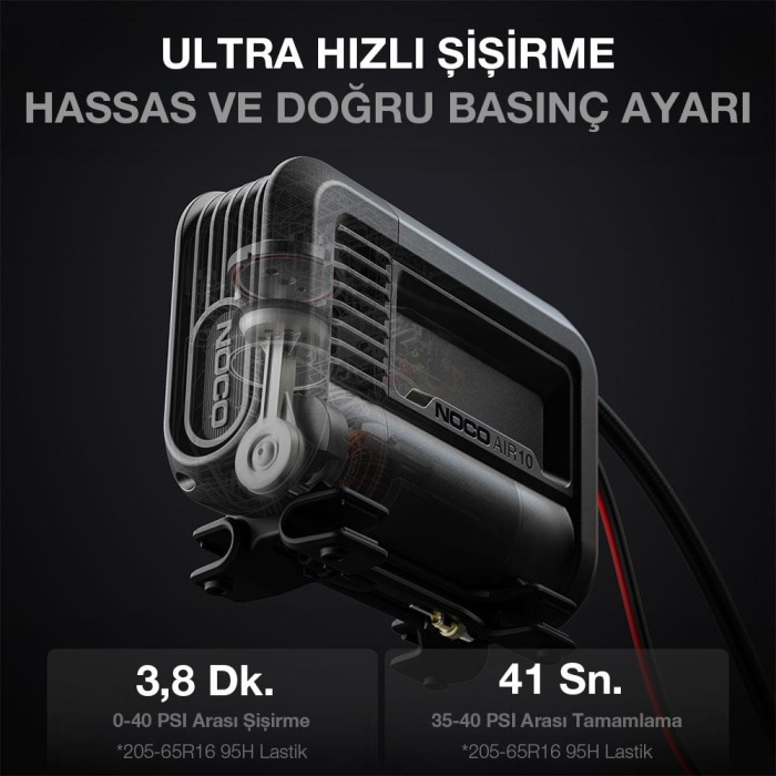 NOCO AIR10 12Volt 60 PSI Ayarlanabilir Dijital Basınç Göstergeli Profesyonel Lastik Şişirme Pompası