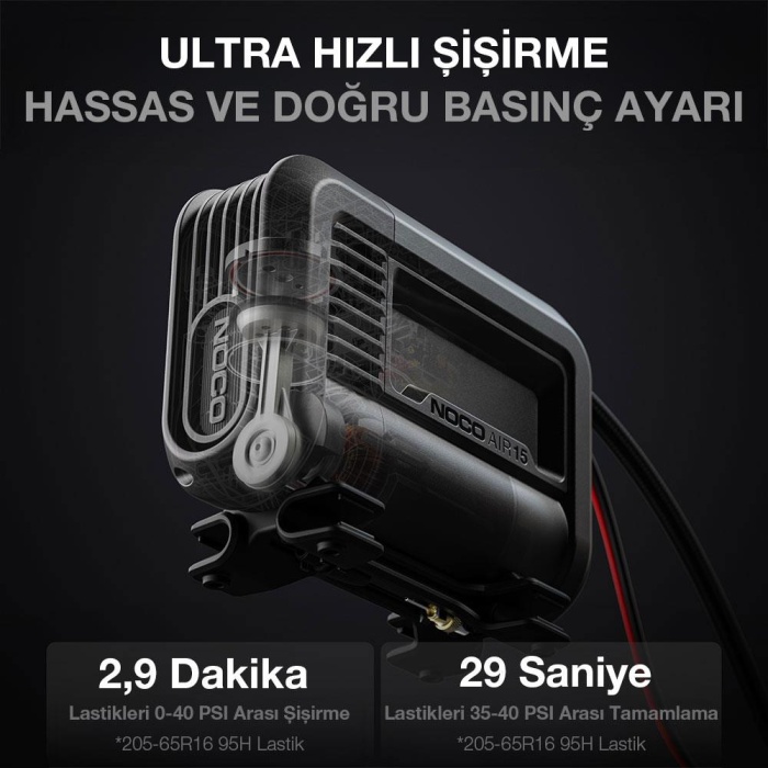 NOCO AIR15 12Volt 80 PSI Ayarlanabilir Dijital Basınç Göstergeli Profesyonel Lastik Şişirme Pompası