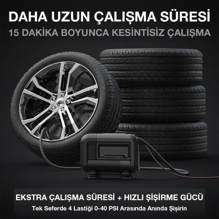 NOCO AIR15 12Volt 80 PSI Ayarlanabilir Dijital Basınç Göstergeli Profesyonel Lastik Şişirme Pompası