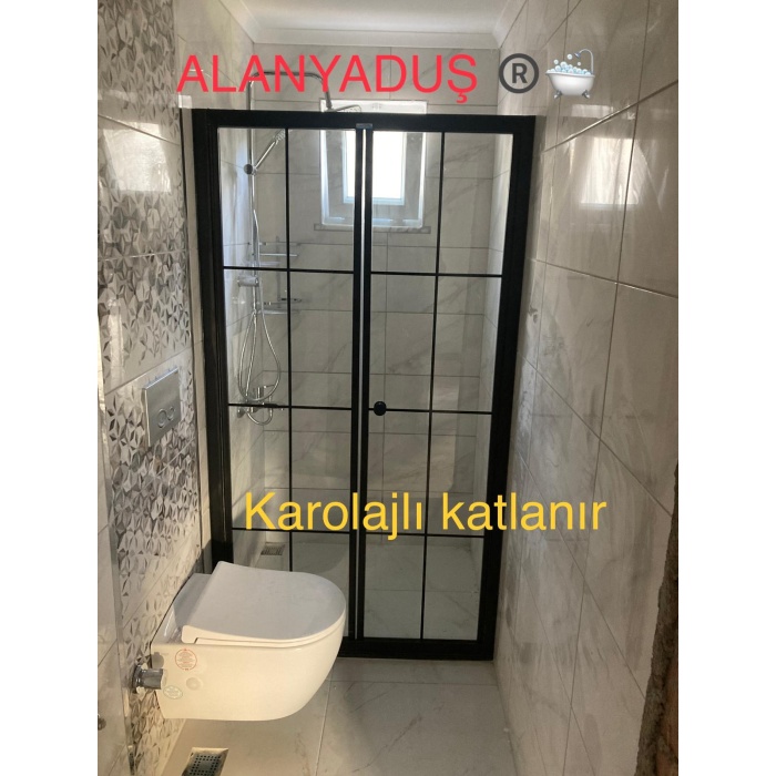 KATLANIR KABİN SİYAH PROFİL KAROLAJ CAM