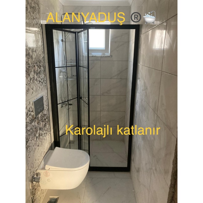 KATLANIR KABİN SİYAH PROFİL KAROLAJ CAM