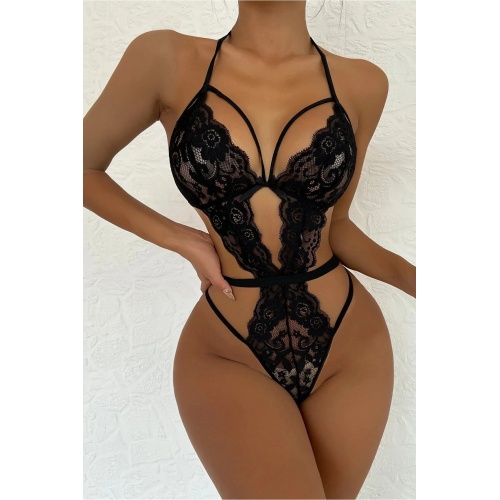 Şık Siyah Dantelli Babydoll Gecelik TM1297