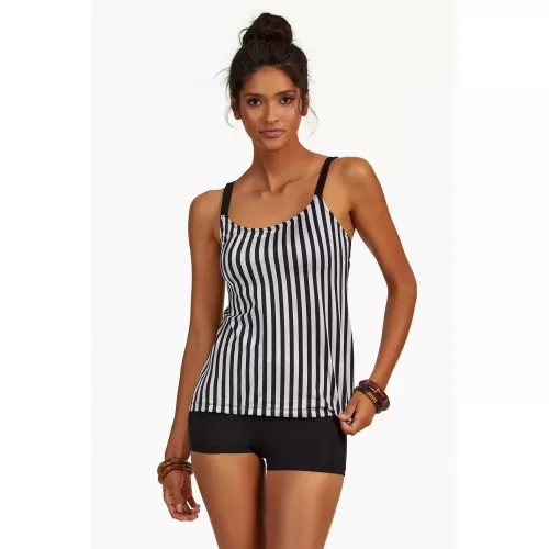 Argento 0063-9130 Kadın Çizgili Şortlu Tankini