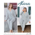 Alissa 6186 Bayan Önü Düğmeli Çiçek Desenli Pijama Takımı