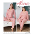 Alissa 6194 Bayan Önü Düğmeli Çicek Desenli Pijama Takımı