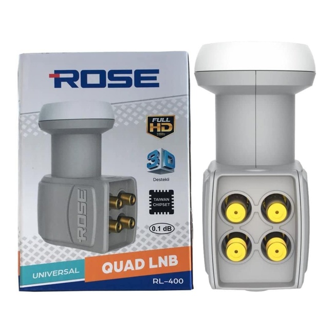 ROSE RL-400 Quad Lnb 4lü Lnb Full HD/4K/3D Universal 4 Çıkışlı