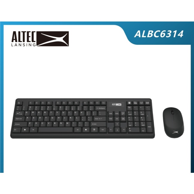 Altec Lansing ALBC6314 Siyah 2.4GHz 1200DPI Mouse Türkçe Q Kablosuz Klavye + Mouse Set