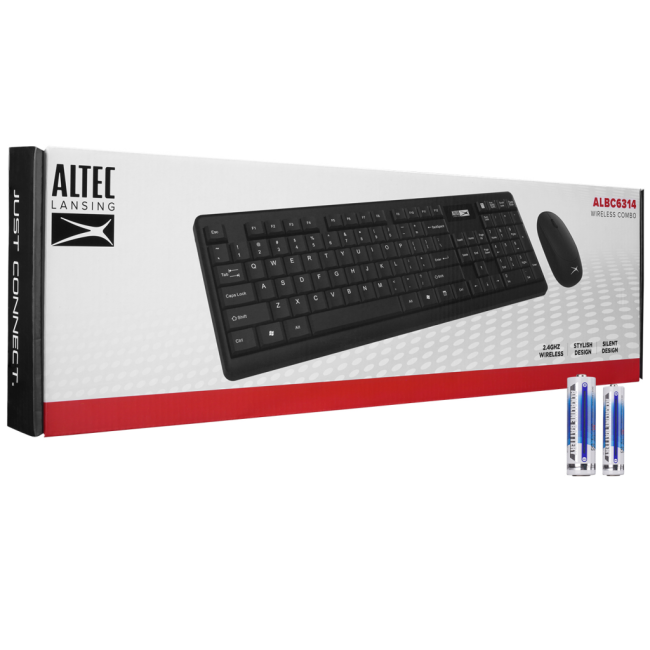 Altec Lansing ALBC6314 Siyah 2.4GHz 1200DPI Mouse Türkçe Q Kablosuz Klavye + Mouse Set