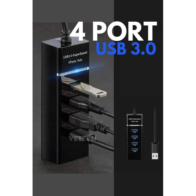 Platoon PL-5717 USB 3.0 4 Port USB Çoklayıcı USB Hub 30CM