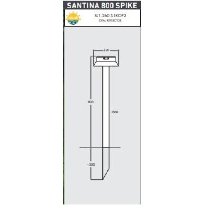 FUMAGALLI SANTINA 800 SPIKE SOLAR LED Q150 PIR 4000K OPAL REFLECTOR