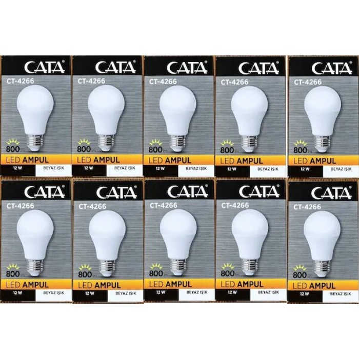 CATA 12W BEYAZ LED AMPUL-10 LU PAKET