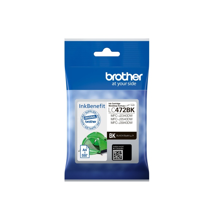 Brother LC472BK Black Siyah 550 Sayfa Kartuş MFC-J2340-J3540-J3940