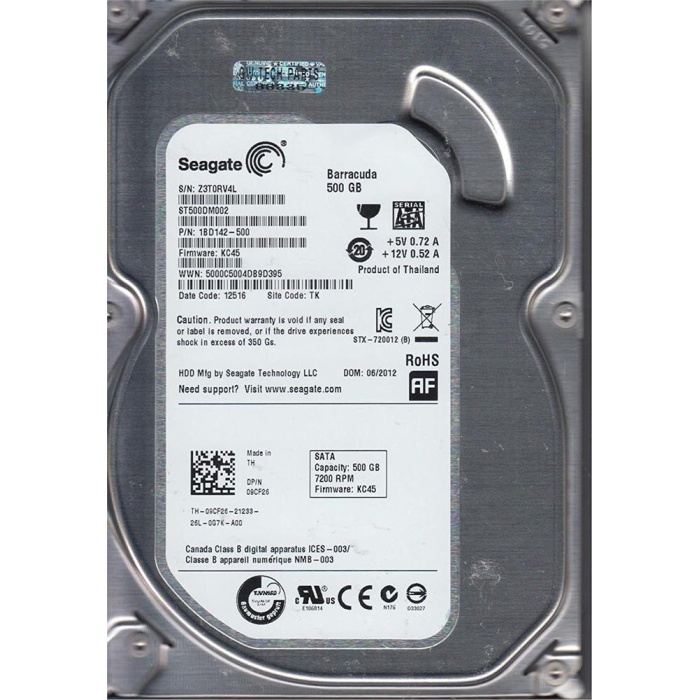 Seagate  ST500DM002 500GB BarraCuda SATA 3.0 7200 RPM 3.5 Harddisk (İthalat)