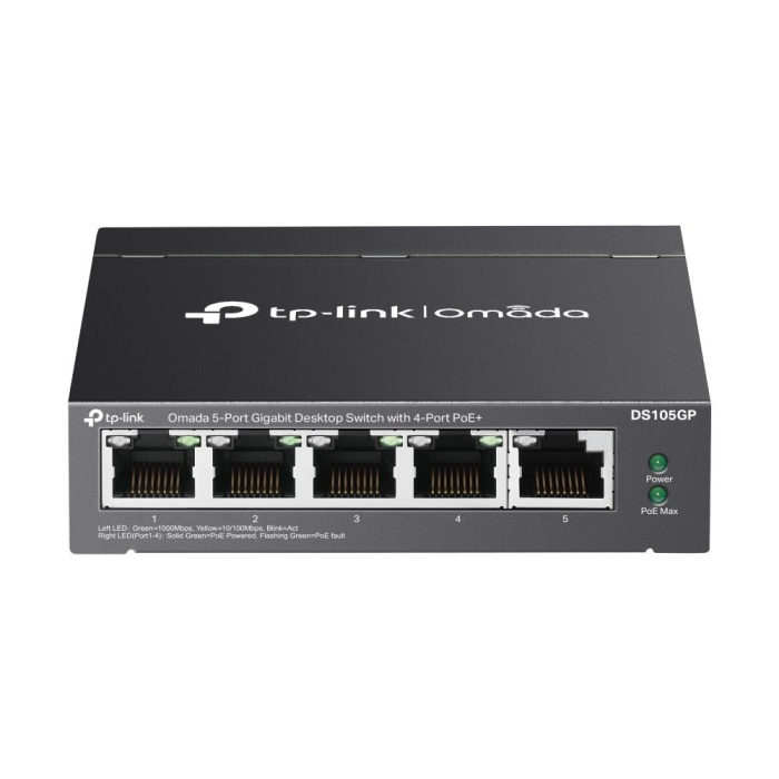 Tp-Link DS105GP 5 Port 10-100-1000 Poe+ Switch Çelik Kasa Rack Mount