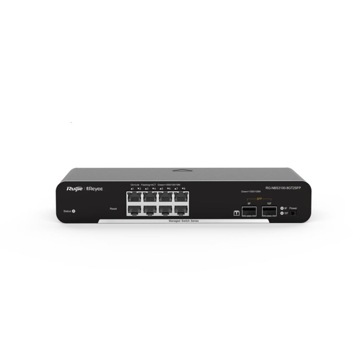 Ruijie RG-NBS3100-8GT2SFP-P 8-Port POE+ Gigabit L2 Managed Switch, 8 Gigabit RJ45 Ports,2 SFP Slots