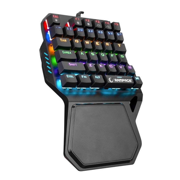 Rampage KB-R77 PALM USB Rainbow Backlight  Blue Switch Mekanik 36 Tuşlu Mini Gaming Oy Klavyesi