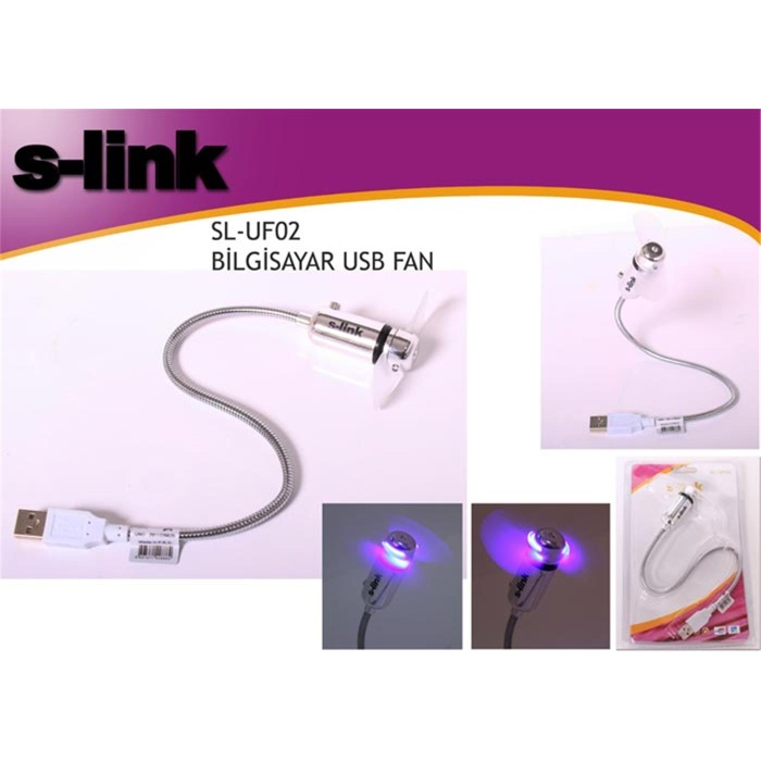 S-link SL-UF02 Anahtarlı + Ledli Usb Fan