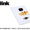 S-link  SL-PRZ10 Hdmı(180) + vga-2 + av-2 Kanal Üst Priz