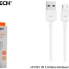 Hytech HY-X211 1M 2,1A Micro Usb Beyaz Şarj Kablosu