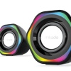 Mikado MD-176 2.0 3W-2 Siyah RGB Aydınlatmalı USB + 3.5mm USB 5V Speaker Hoparlör