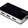 Digitus DA-70222 7 Port USB Hub, USB 2.0, siyah-gümüş renk, güç adaptörlü, plastik