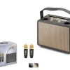 Hadron 530M Gold Bluetooth Karaoke 2 Mikrofonlu Speaker10W 240-120-190MM