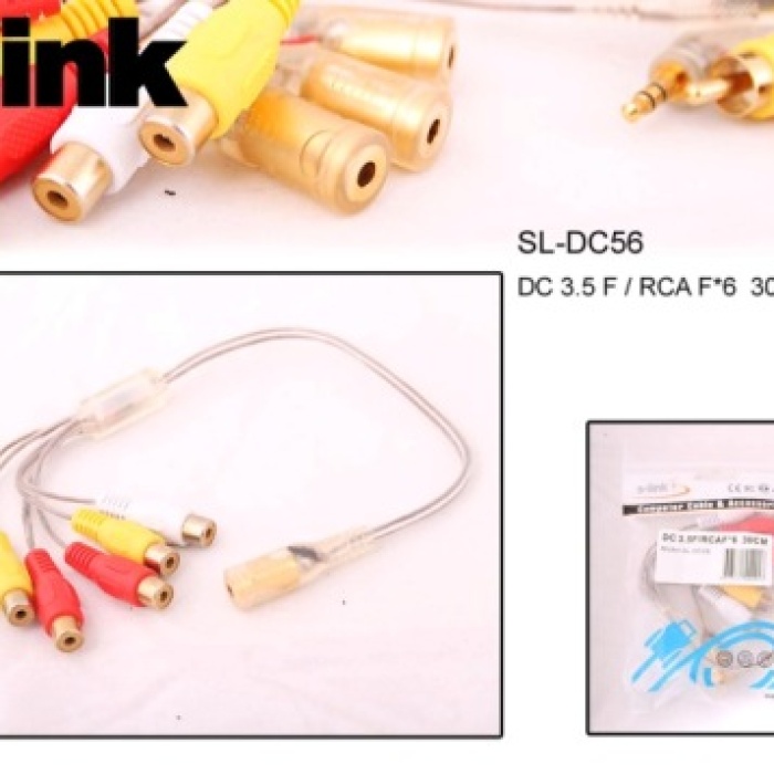 S-link SL-DC56 3.5mm Stereo 6lı Ses Çoklayıcı