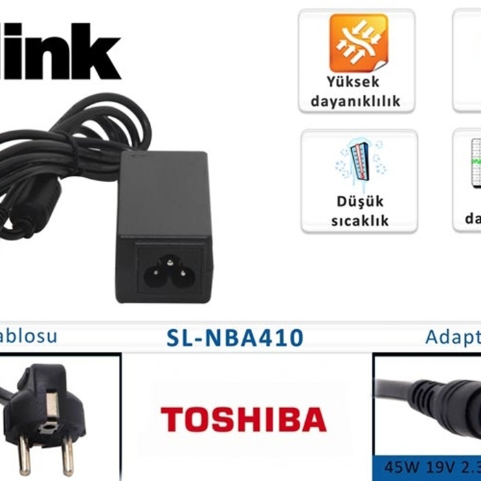 S-link sl-nba410 45W 19V 2.37A 6.3-3.0 Toshıba Notebook Adaptörü