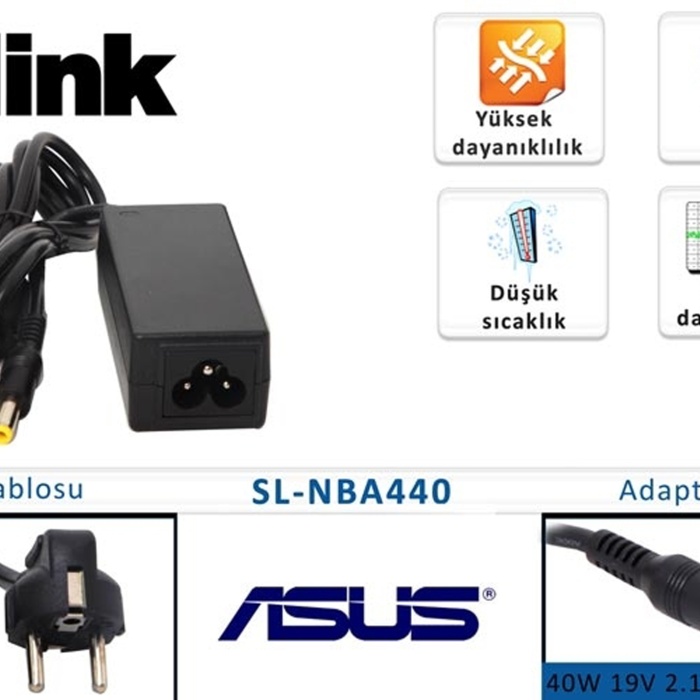 S-link SL-NBA440 40w 19v 2.15a 5.5-2.5 Asus Notebook Adaptörü