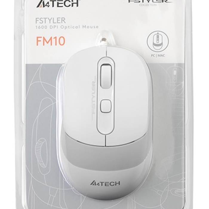 A4 Tech Fm10 Usb Fstyler Beyaz Optik 1600 Dpı Mouse