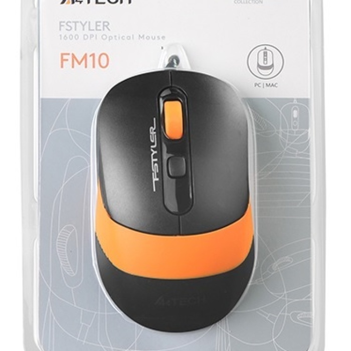 A4 Tech Fm10 Usb Fstyler Turuncu Optik 1600 Dpı Mouse