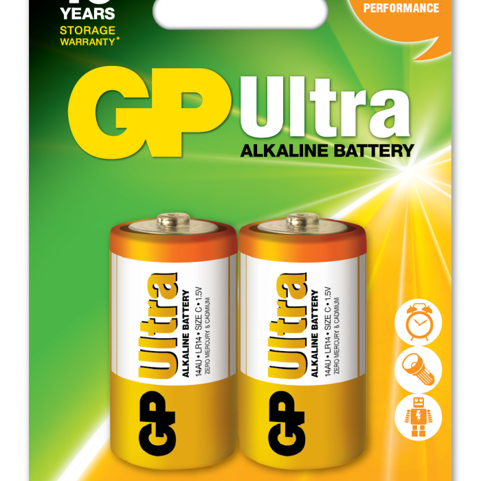 GP LR14 Orta Boy Ultra Alkalin Pil 2li Paket GP14AU-U2 C Boy