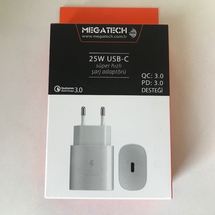 Megatech 25w Beyaz USB-C Şarj Kafa QC:3.0-PD:3.0