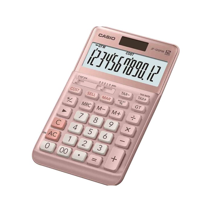 Casio JF-120FM-PK Pembe 12 Hane Masa Üstü Hesap Makinesi