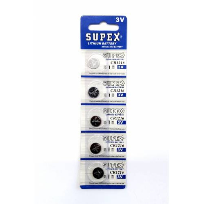 Supex CR1216-C5 3V Lityum Düğme Pil 5li Paket