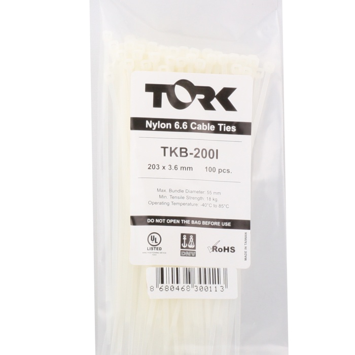 Tork TRK-370-4,5mm Beyaz 100lü Kablo Bağı