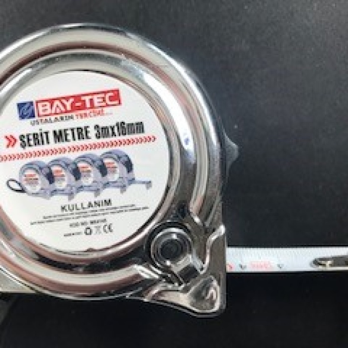 Bay-Tec Mk4145 3Mt 16MM Krom Şerit Metre