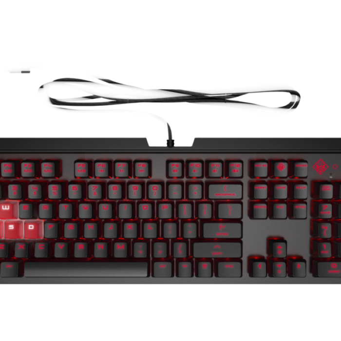 HP 6YW76AA Omen Encoder LED Kablolu Mekanik Oyuncu Klavyesi  RGB (Cherry MX Red)