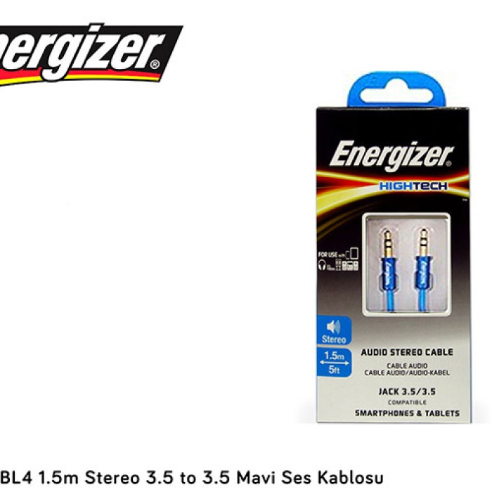 Energizer C13JAJAHBL4 1.5m Stereo 3.5 to 3.5 Mavi Ses Kablosu