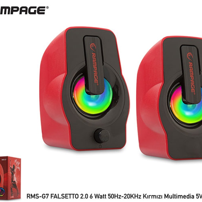 Rampage RMS-G7 Falsetto 2.0 6 Watt Kırmızı 5v Usb